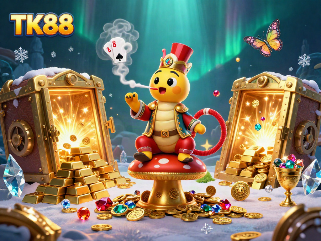 Win big at TK88 with vibrant casino treasures in this detailed illustration.
