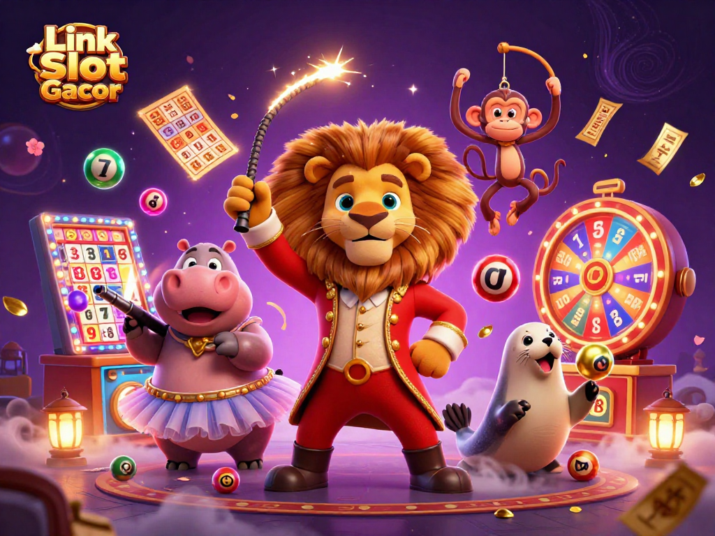 Engage with the thrilling Link Slot Gacor experience, featuring dynamic casino characters and vibrant gaming elements.