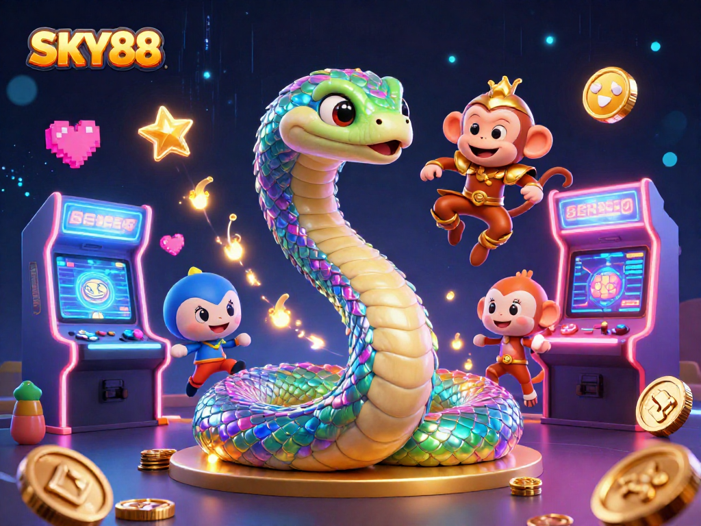Experience the thrill of SKY88 with colorful gaming elements and vibrant casino energy.