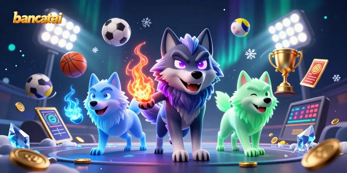 Engage with bancatai's thrilling sports betting experience featuring dynamic wolf characters and energetic elements.