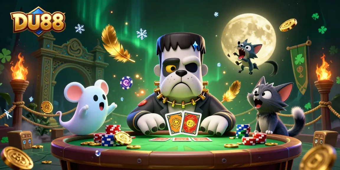 Experience intense card playing at DU88 with a bulldog dealer and captivating ghost mouse.