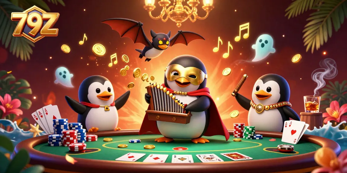 Engage in thrilling gameplay at 79Z with unique poker tables and vibrant casino ambiance