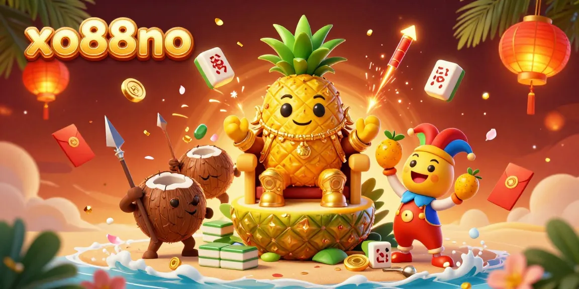 Experience the excitement of xo88no with a vibrant scene of casino characters and festive elements