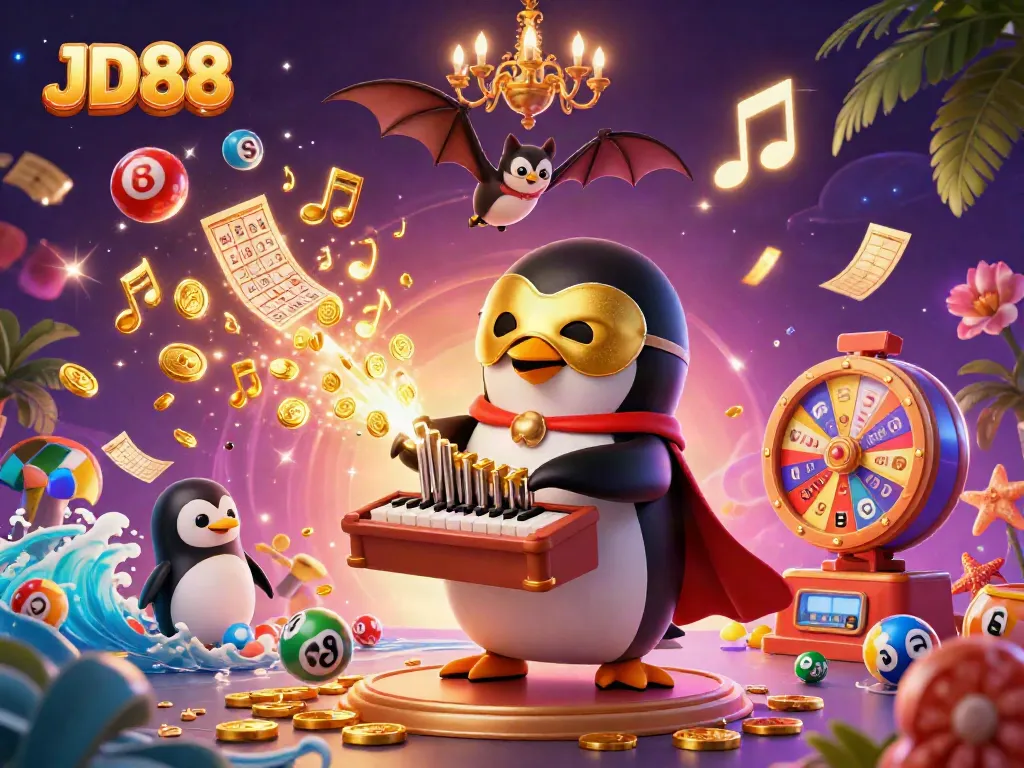 JD88 promotes exciting gambling experiences with animated characters, lively game elements, and vibrant scenes.