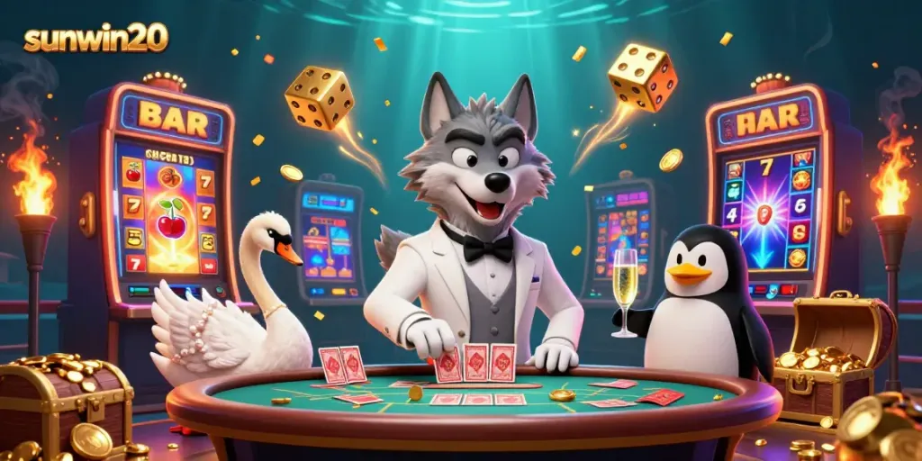 Engage in thrilling games at sunwin20 with vibrant 3D characters and dazzling casino elements.