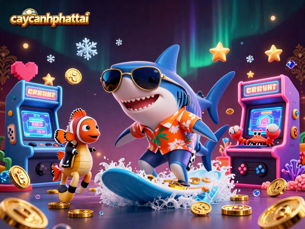 Experience the thrill of caycanhphattai with vibrant characters and winning game elements in a dynamic casino scene.