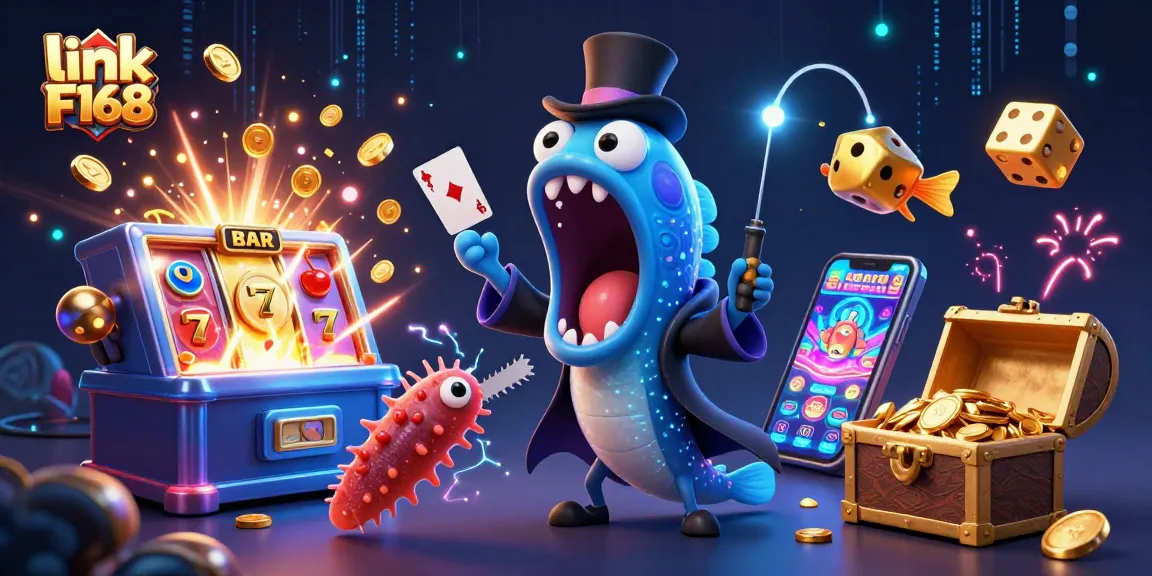 Win big at link F168 with a dazzling deep-sea casino fantasy featuring vibrant gaming symbols.