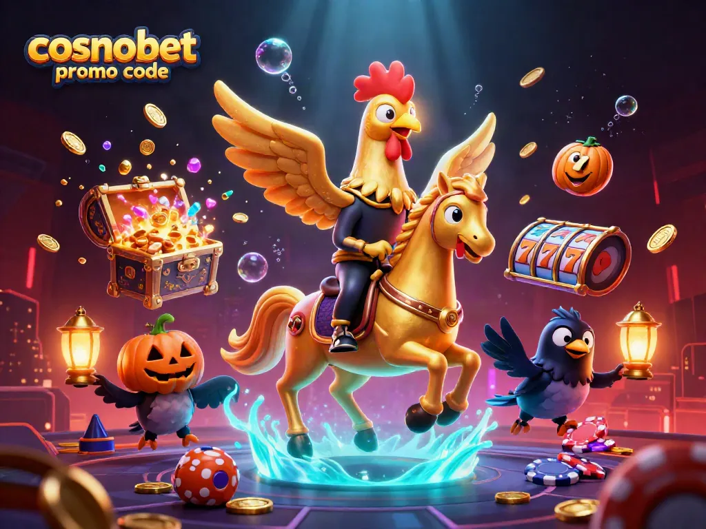 Engage with cosmobet promo code in this vibrant casino scene filled with golden treasures and rich gameplay elements.