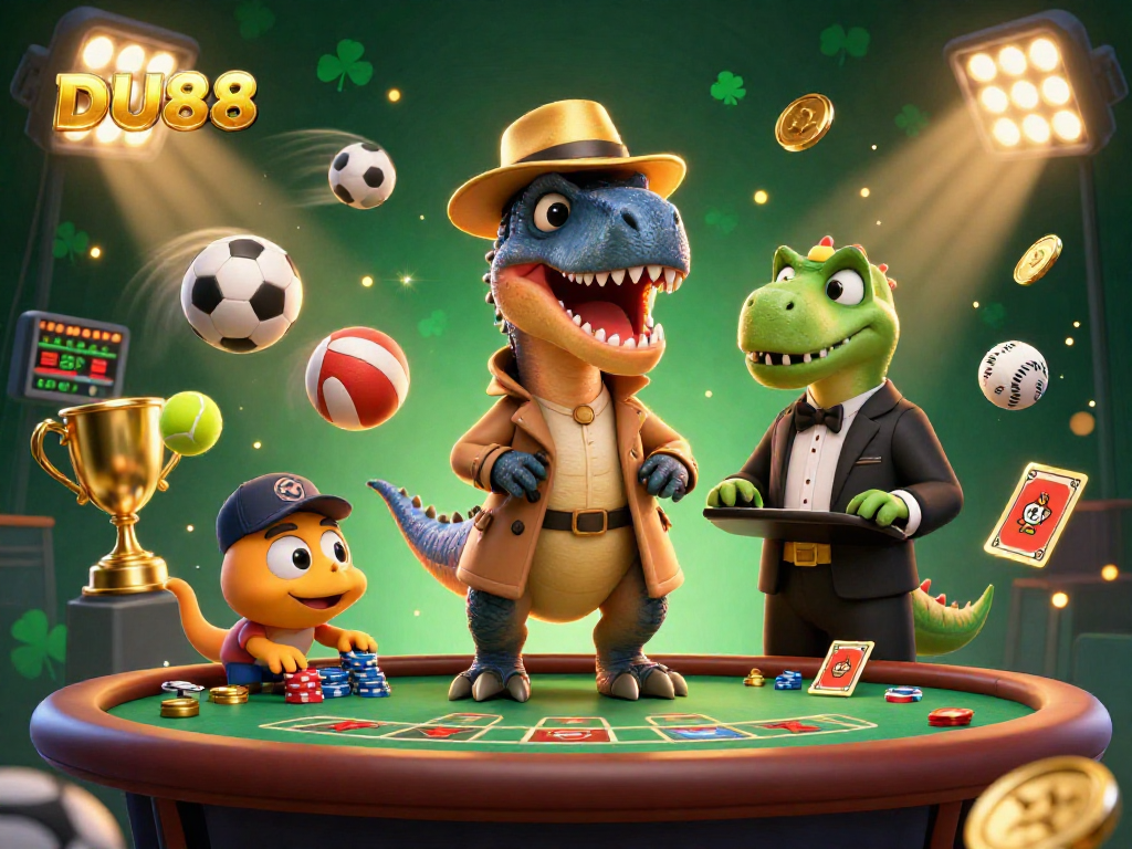 DU88 invites players to experience thrilling sports betting with vibrant characters and lively casino elements.