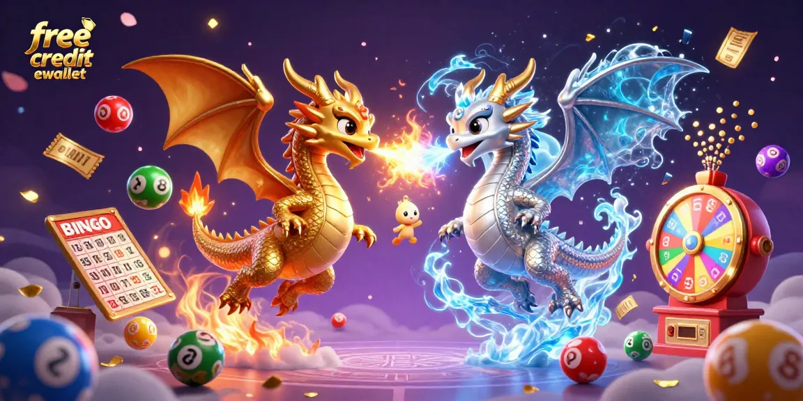 Engage with free credit ewallet opportunities amidst dynamic dragons and lottery excitement.