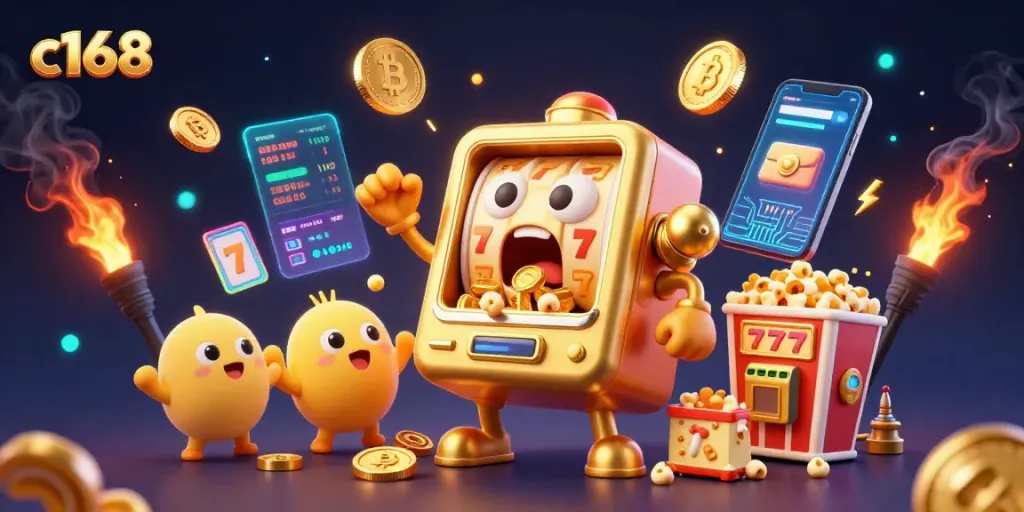 Win big with c168 as golden slot machines celebrate jackpots amidst crypto wonders.
