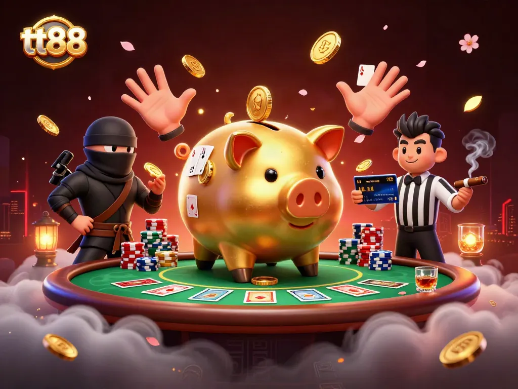 Experience thrilling poker action with tt88 in a vibrant casino scene featuring colorful characters.