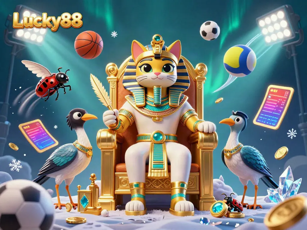 Engage in thrilling gameplay at Lucky88, adorned with vibrant sports elements and enchanting characters.