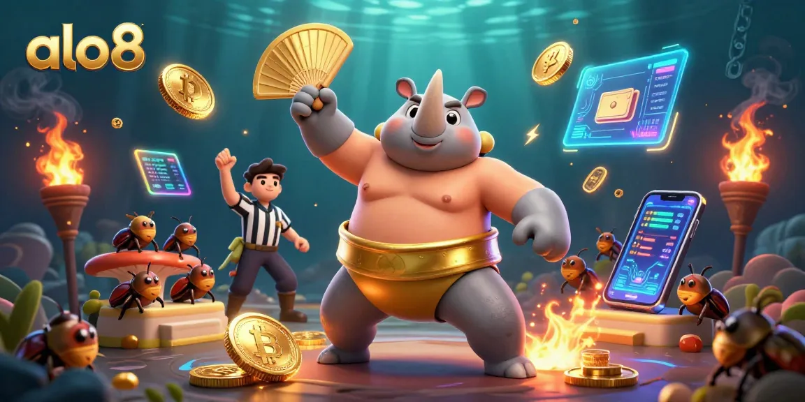 Engage in thrilling gameplay at alo8 with the dynamic sumo champion beetle and crypto coins.