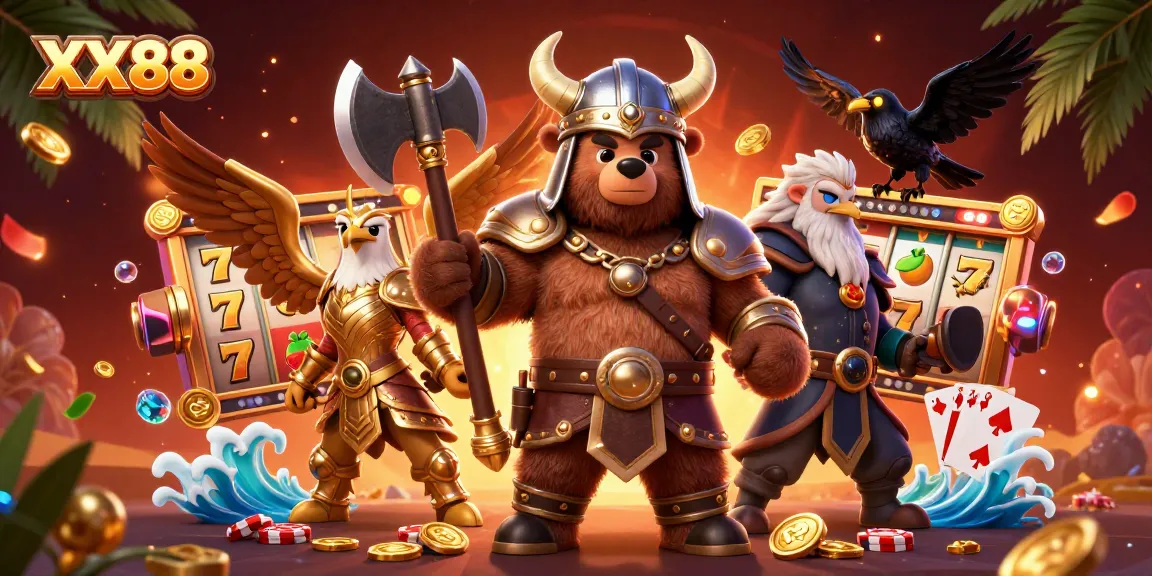 Experience the excitement of XX88's online casino with vibrant characters and thrilling games.