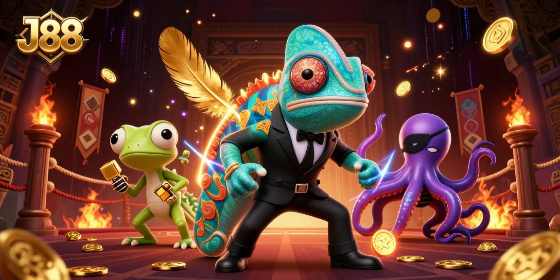 Engage in thrilling gameplay with J88 in a vibrant 3D casino world filled with adventure