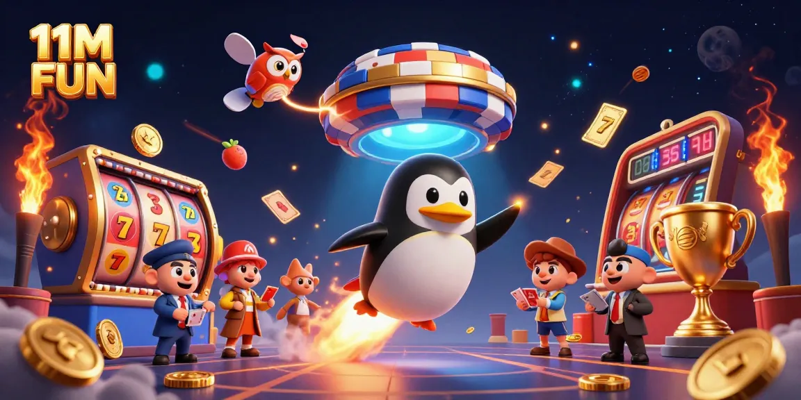 Join the thrilling 11M FUN adventure with exciting casino elements and vibrant gaming action!
