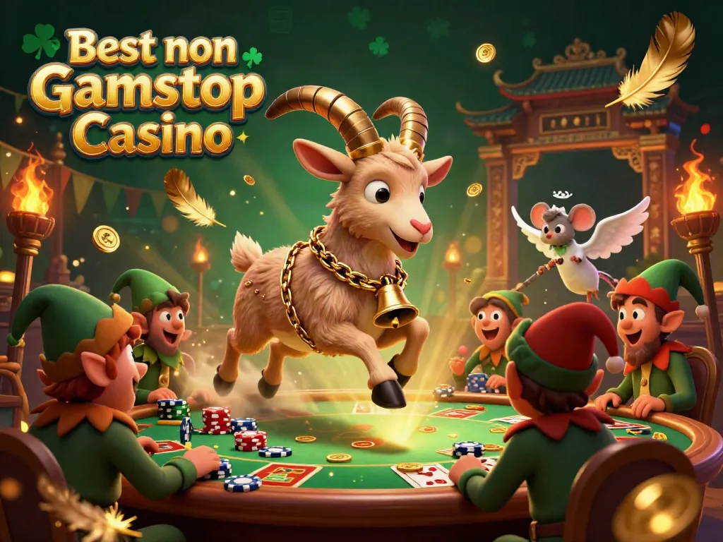 Experience the thrilling atmosphere at the Best non Gamstop Casino with Krampus, an angel mouse, and mischievous gremlins.