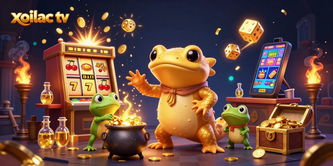 Xoilac TV brings action with 3D characters in an energetic casino scene bursting with excitement.